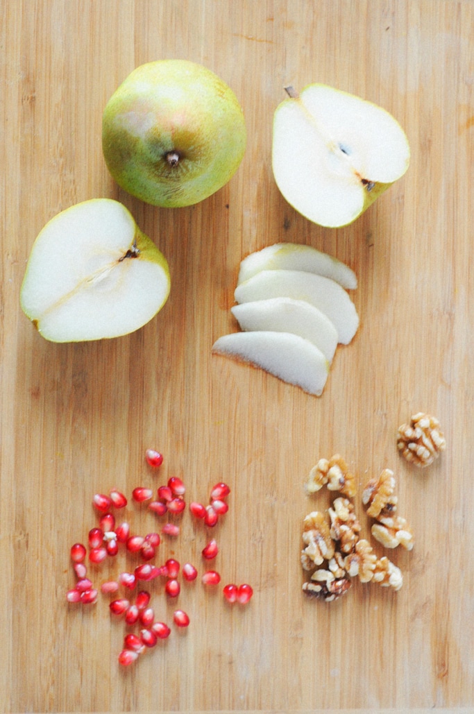 Pear and Pomegranate Salad with Champagne Vinaigrette