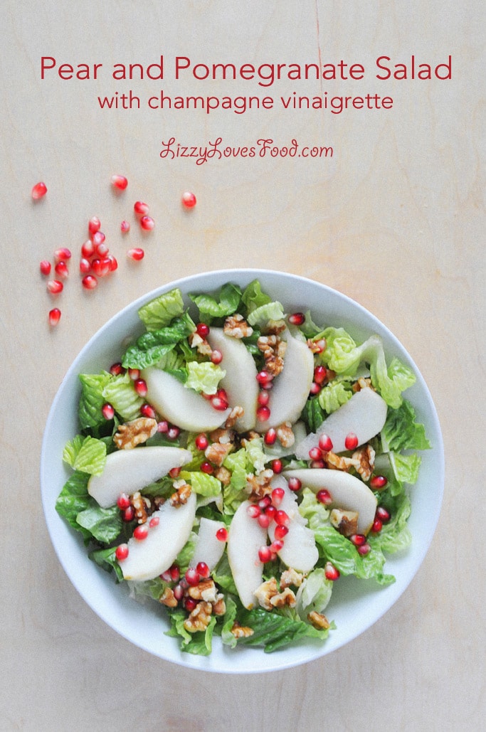 Pear and Pomegranate Salad with Champagne Vinaigrette