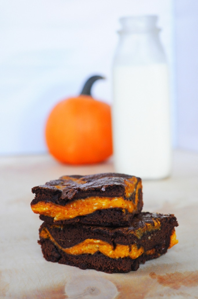 Deluxe Pumpkin Cream Cheese Brownies