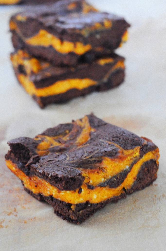 Deluxe Pumpkin Cream Cheese Brownies