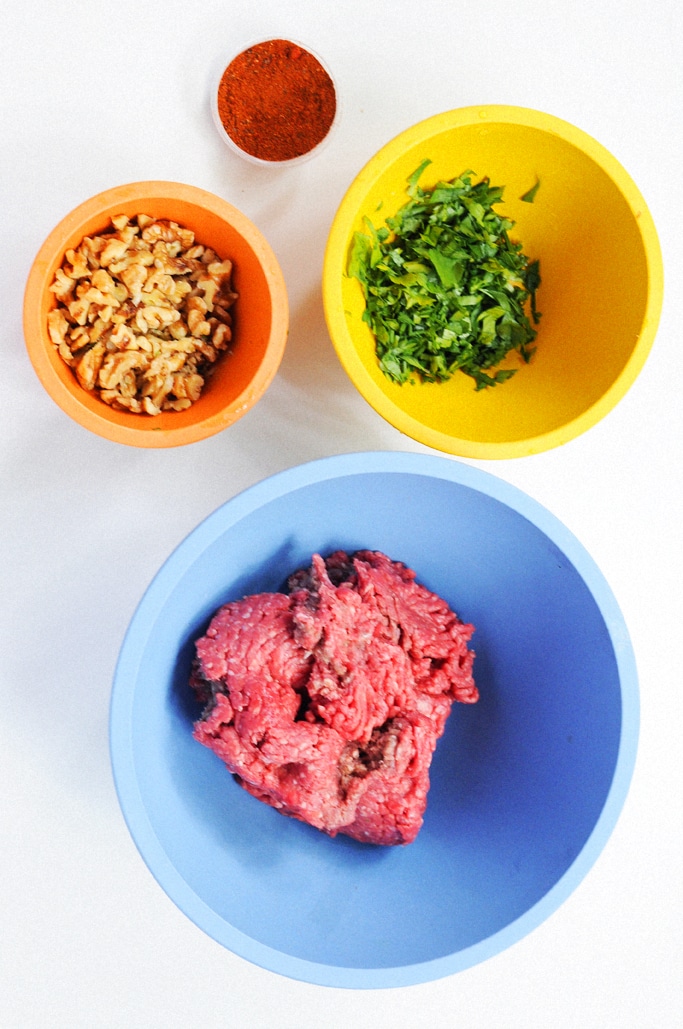 Lebanese Meatball with Spinach Salad