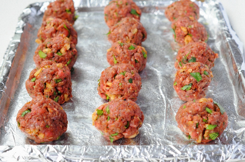 Lebanese Meatball with Spinach Salad