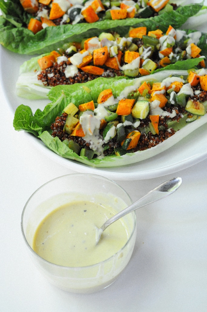 Sweet Potato Quinoa Salad with Tahini Dressing