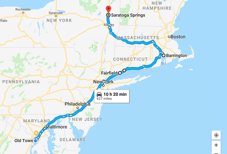 Map of road trip