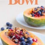 Vegan Papaya Bowl Breakfast on the table