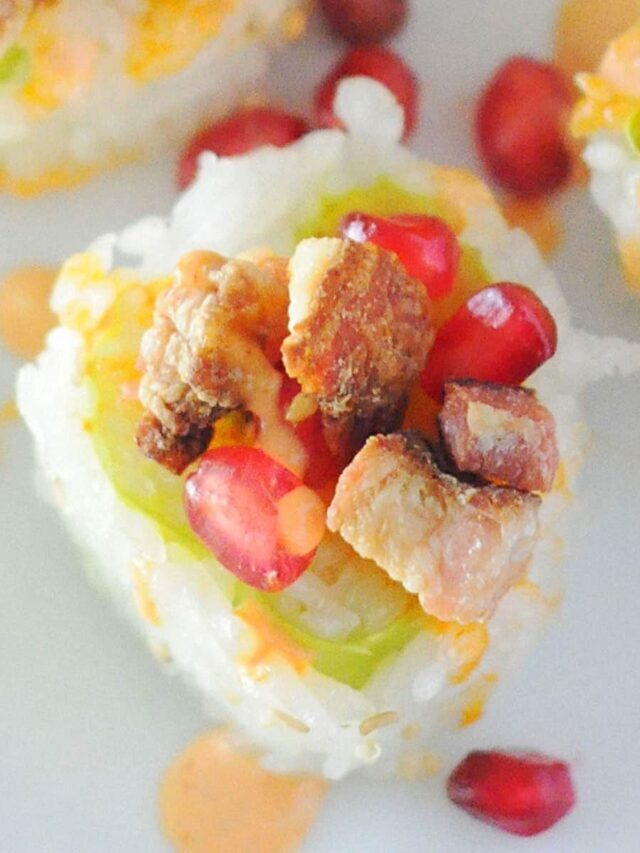 Sushi Roll made of Squash and Pork Belly