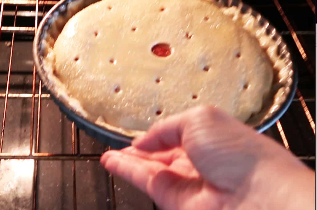 pie in the oven