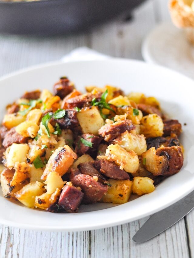 Fried Potatoes And Onion Recipe With Chorizo