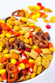 Pretzel Caramel Chex Mix for Halloween | Lizzy Loves Food