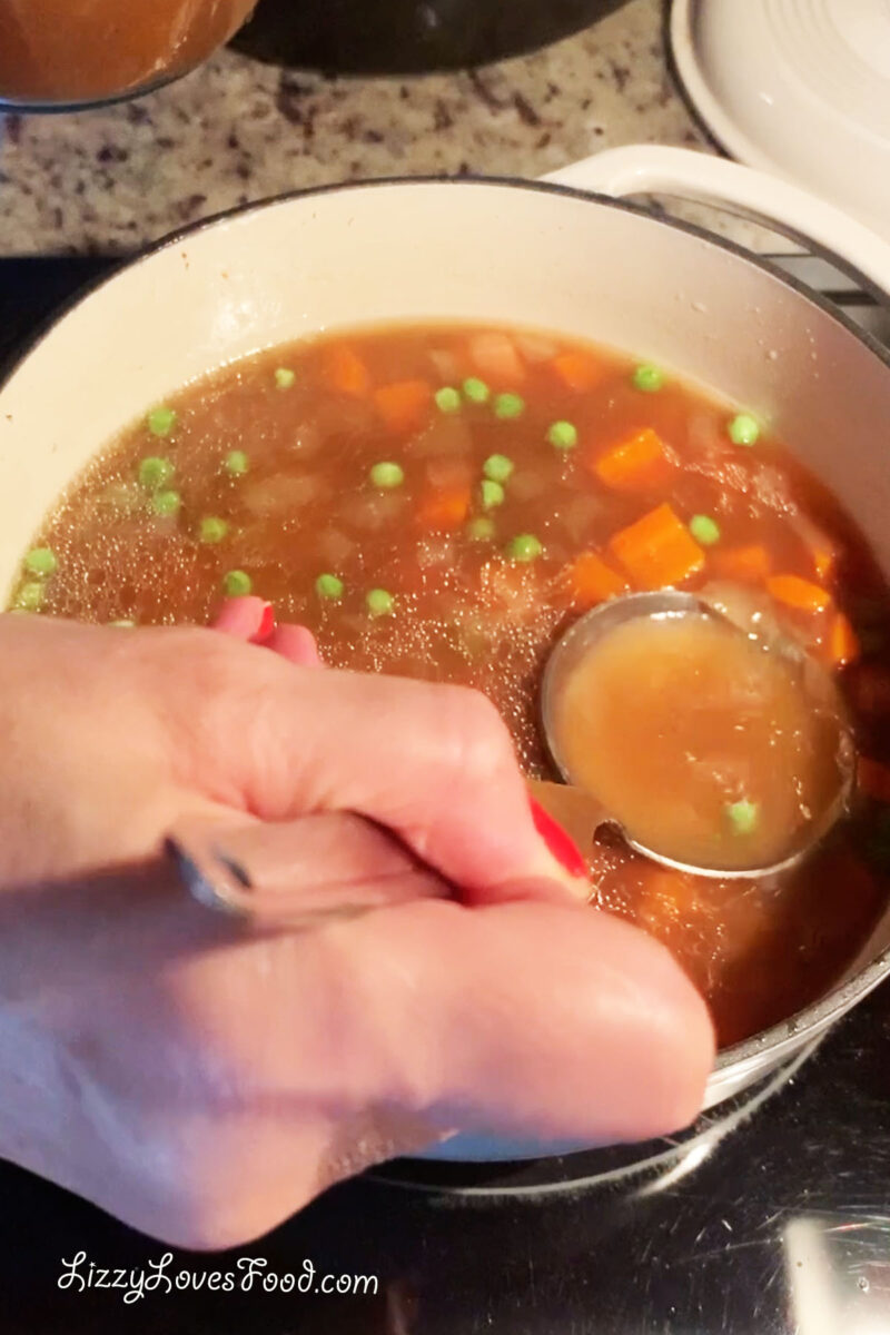 drain the broth from the pot