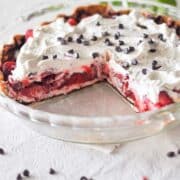 Strawberry Chocolate Pie on the table