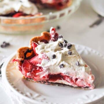 Strawberry Chocolate Pie on the table